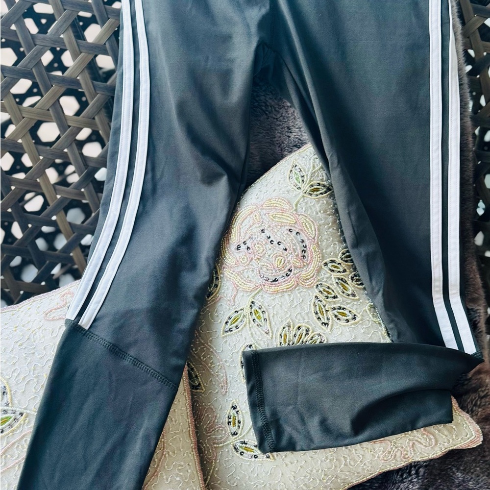 Olive Green Track Pants with White Stripes